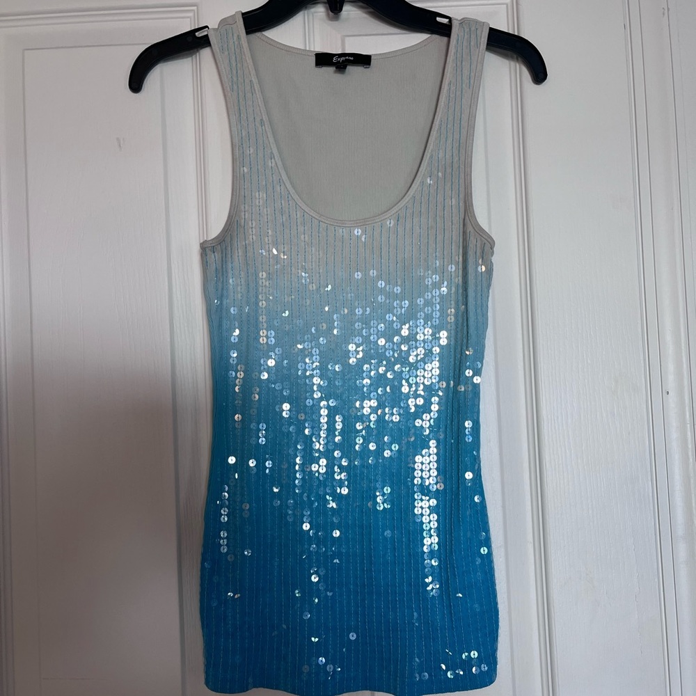 Express sequin tank top